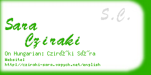 sara cziraki business card